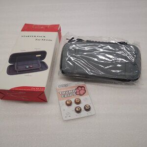 Nintendo Switch Lite Carry Case w/ FUNLAB 4 pack thumb grips Great Gift NWOT